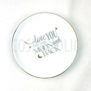 Jewelry Trinket Tray Decorated Love You to the Moon and Back Print Gold Decor